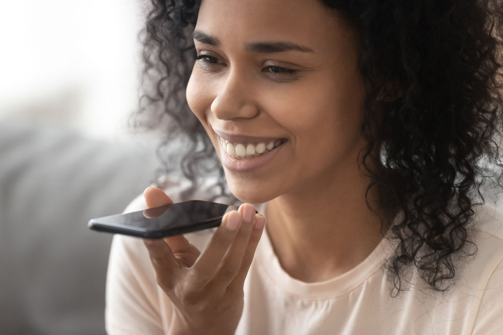 person using a smart speaker gbp profile person using a smart speaker gbp profile
