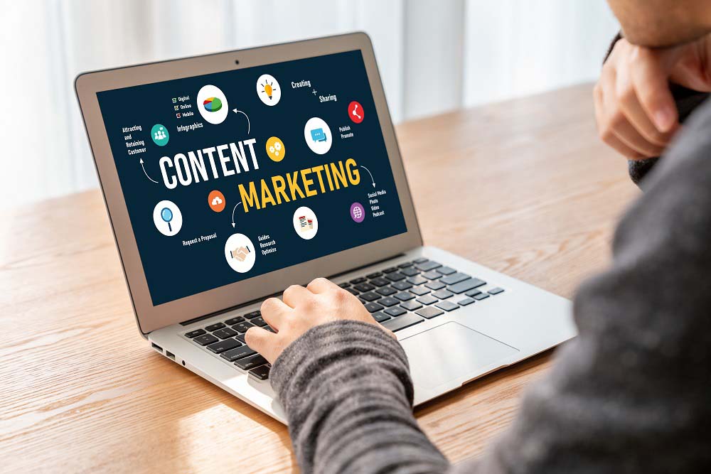 man creating a strategy for content marketing man creating a strategy for content marketing
