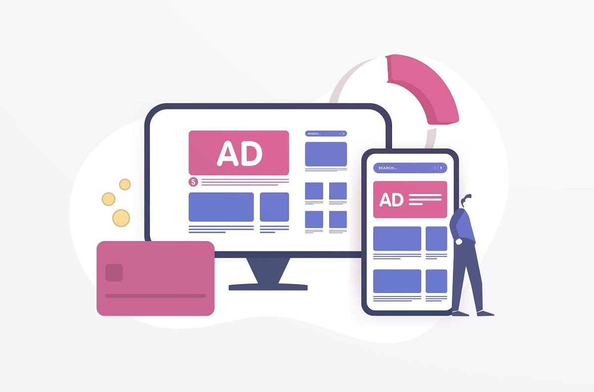 ad displayed on a smartphone and a desktop ad displayed on a smartphone and a desktop